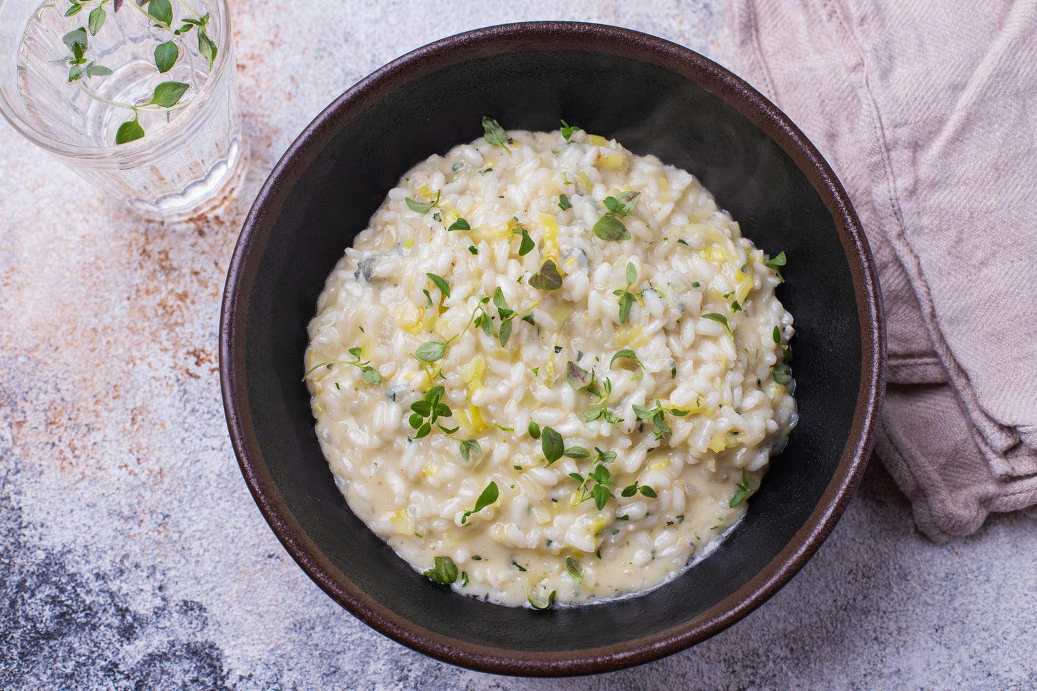Risoto sinihallitusjuustu ja porrulauguga: Hero Image - Pos 1