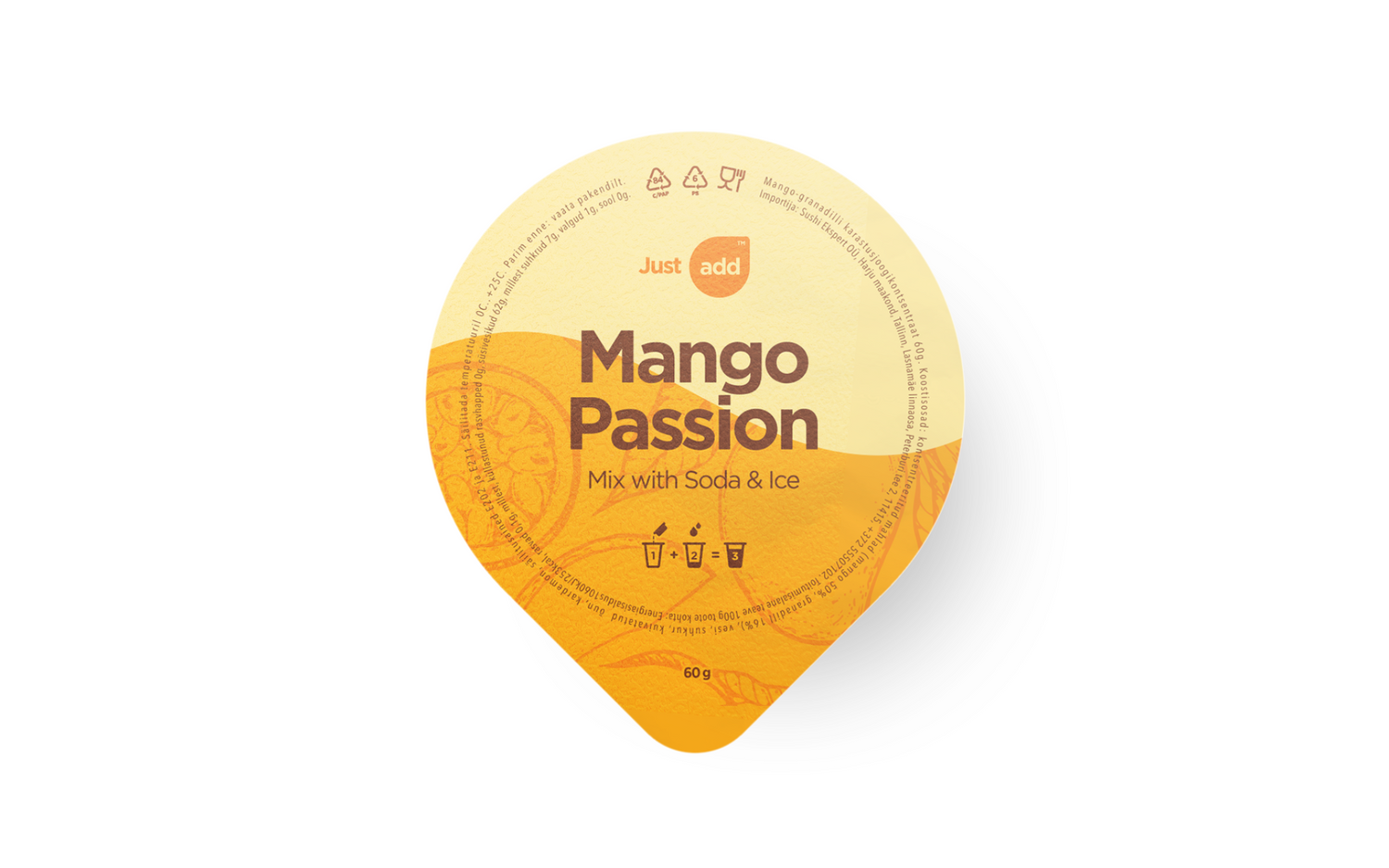 Mango-passioni karastusjoogikontsentraat 60g : Hero Image - Pos 1